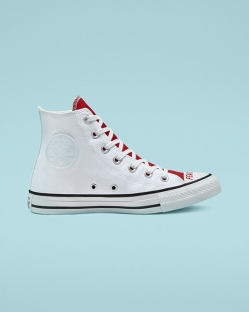 Converse Love Fearlessly Chuck Taylor All Star Női Magasszárú Fehér/Fekete/Piros | HFBUKYZ-HU